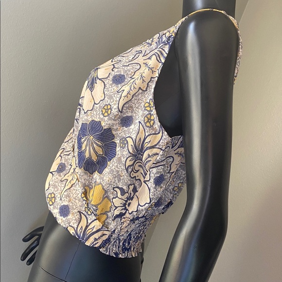 RACHEL Rachel Roy Floral Wrap Blouse - Blue and Yellow - Picture 5 of 10